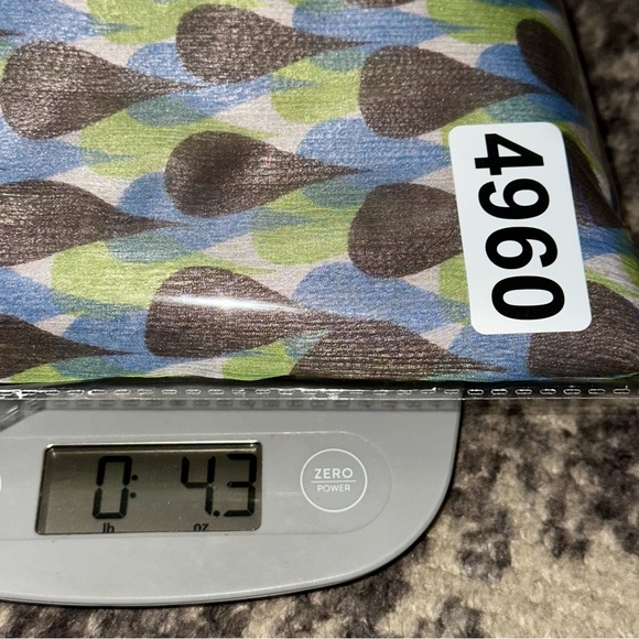 Herion Women’s Size 42 M Brown Blue Green Tear Drop Geo Print Silk Chiffon Dress - Picture 10 of 10